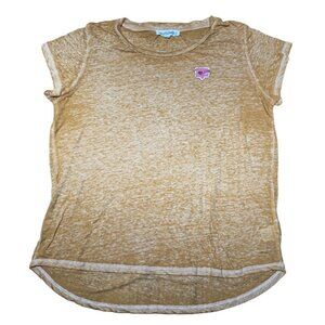 Wallflower Womens Orange T-Shirt With Pink Heart U Love You Size XL